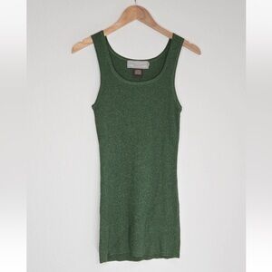 Double D Ranch Metalic Ribbed Green Tank Size XL Womens
